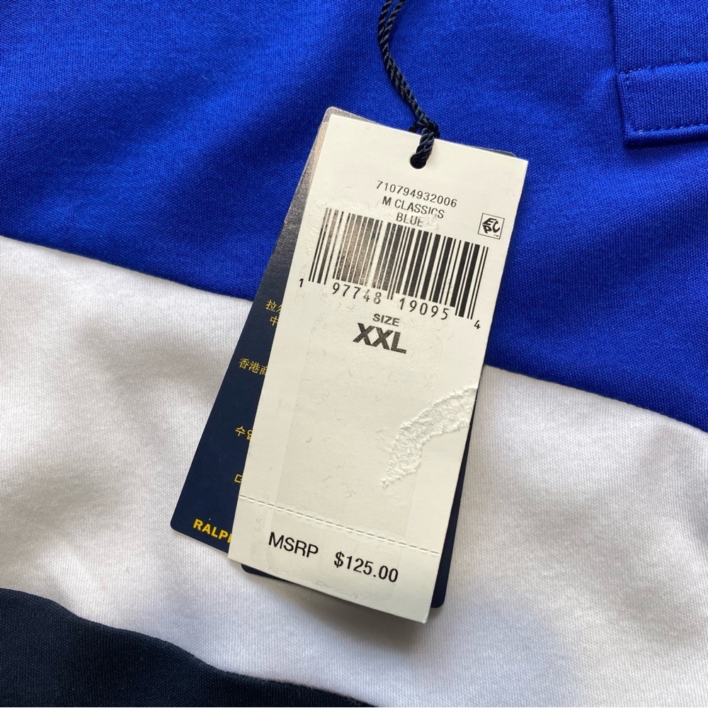 NEW Size XXL  Mens POLO RALPH LAUREN Short Sleeve Polo Shirt Cotton Blue $125 - Picture 10 of 11